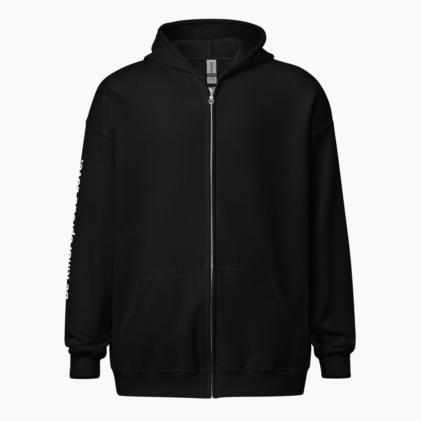 Sé amable. Difunde amor.™ - Sudadera unisex con capucha y cremallera de mezcla gruesa