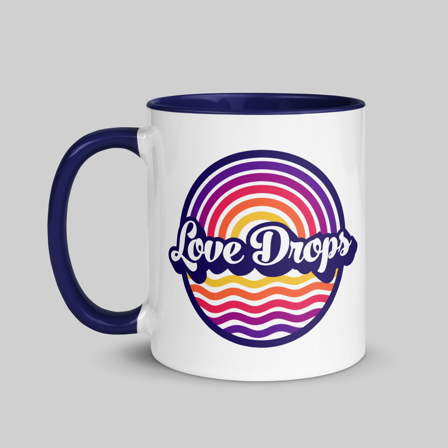 Retro Ripple Berry - Taza con color en el interior