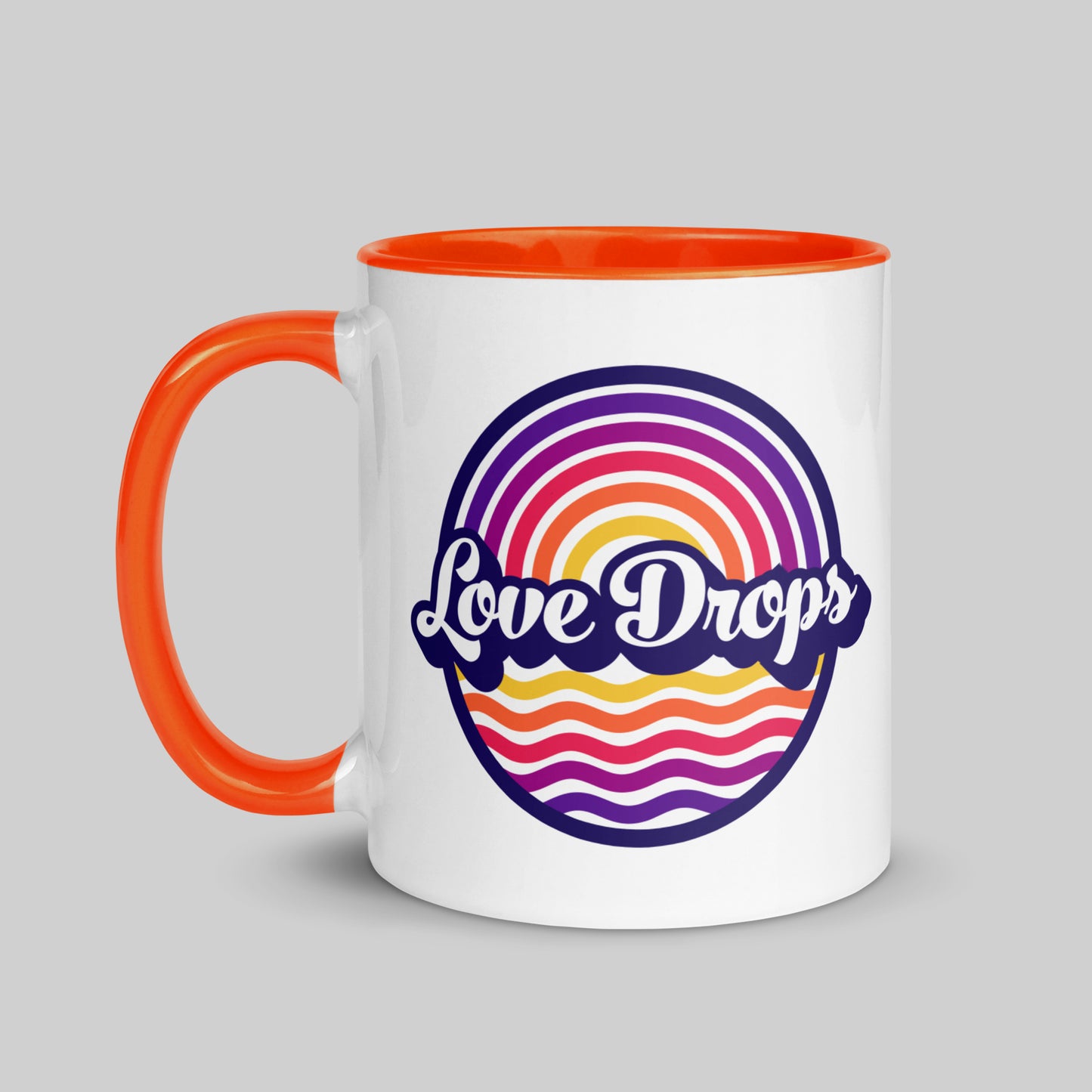 Retro Ripple Berry - Taza con color en el interior