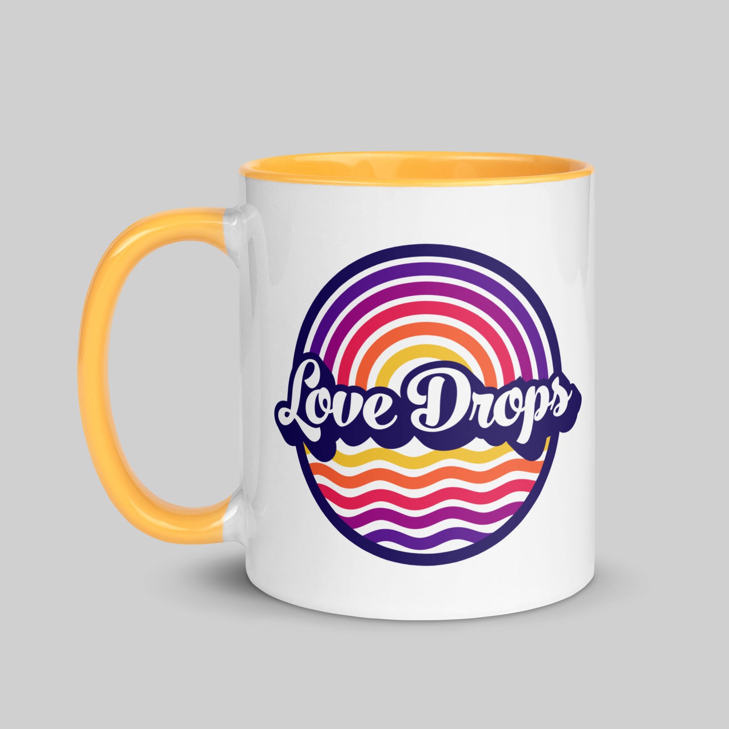 Retro Ripple Berry - Taza con color en el interior