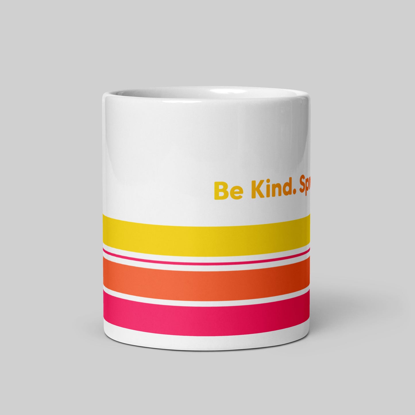 Retro Stripe Sunrise - White Glossy Mug