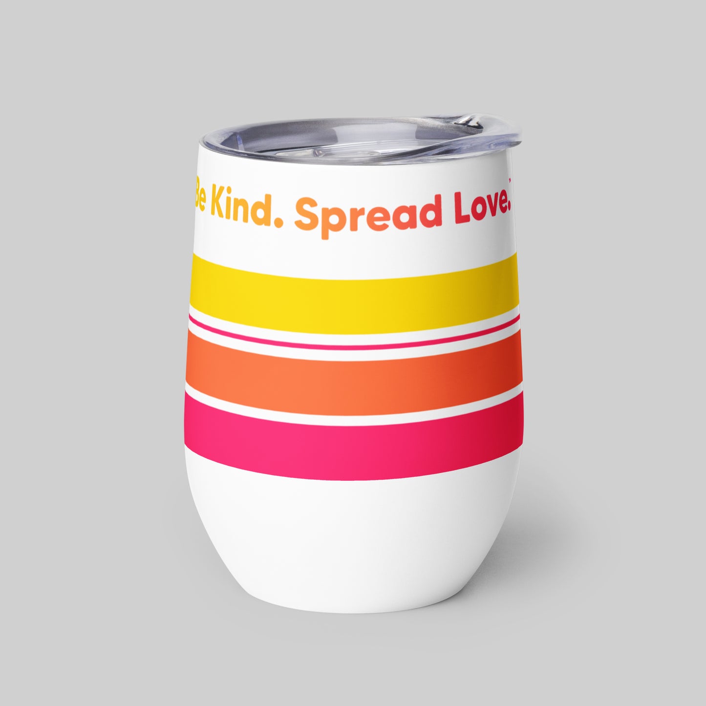 Retro Stripe Sunrise - Wine Tumbler