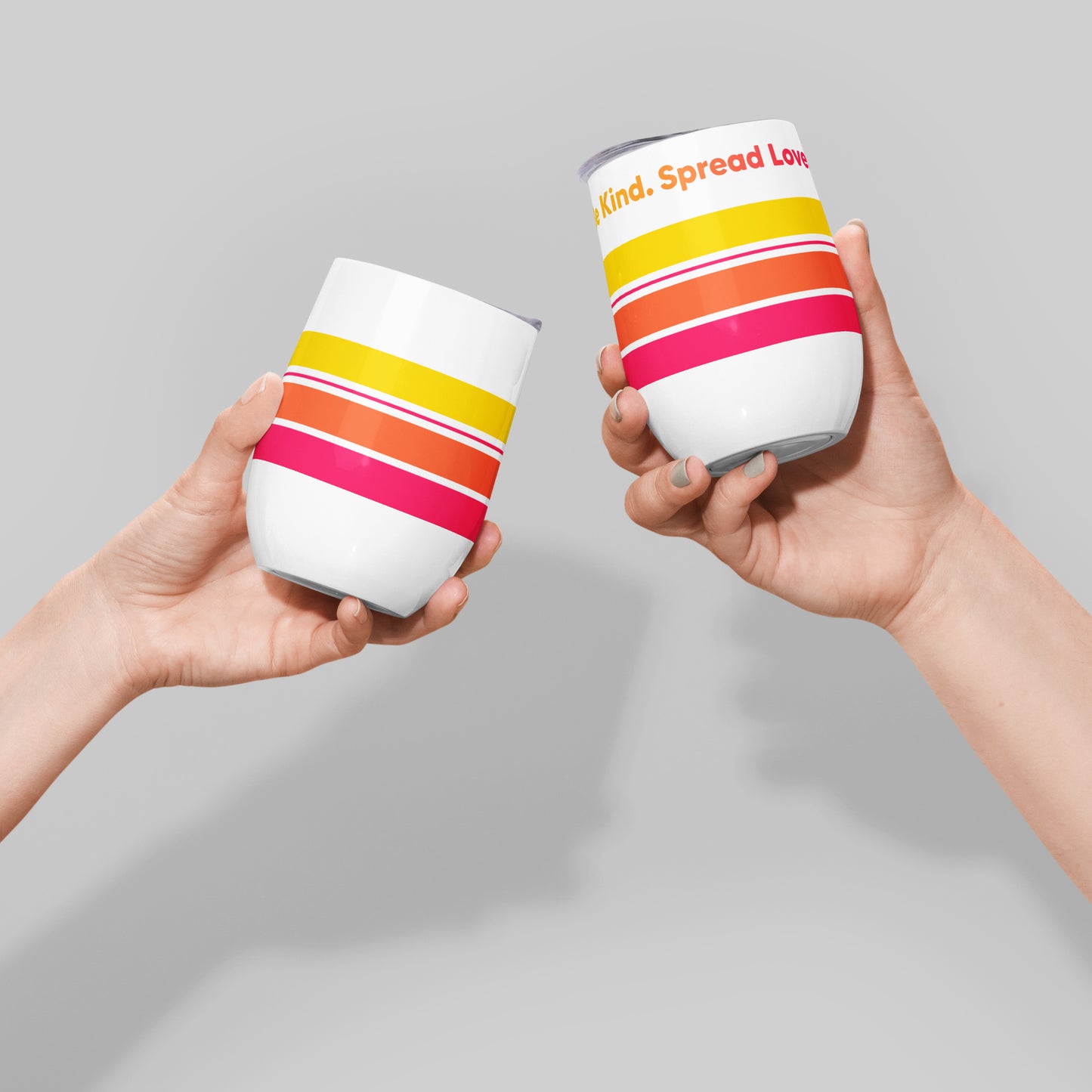 Retro Stripe Sunrise - Wine Tumbler